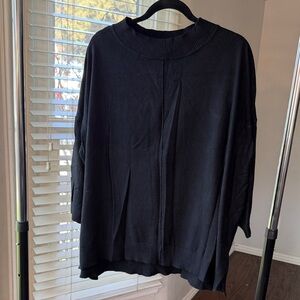 Adrianna Papell Black Crew Neck Sweater
